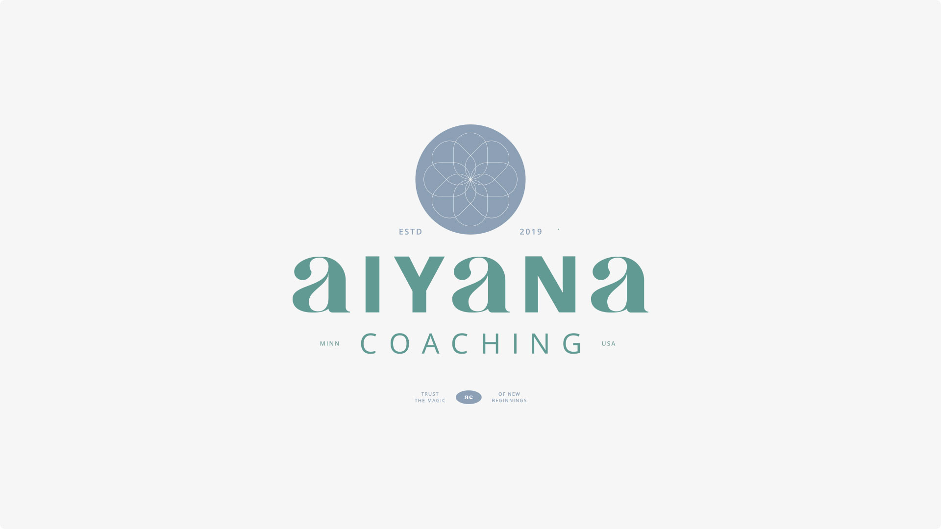 Brand identity and logo design for Aiyana Coaching.